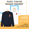 Pack *Fan de Roger Federer* : 1 T-shirt broderie "Roger" = -50% sur le sweat broderie "Roger"