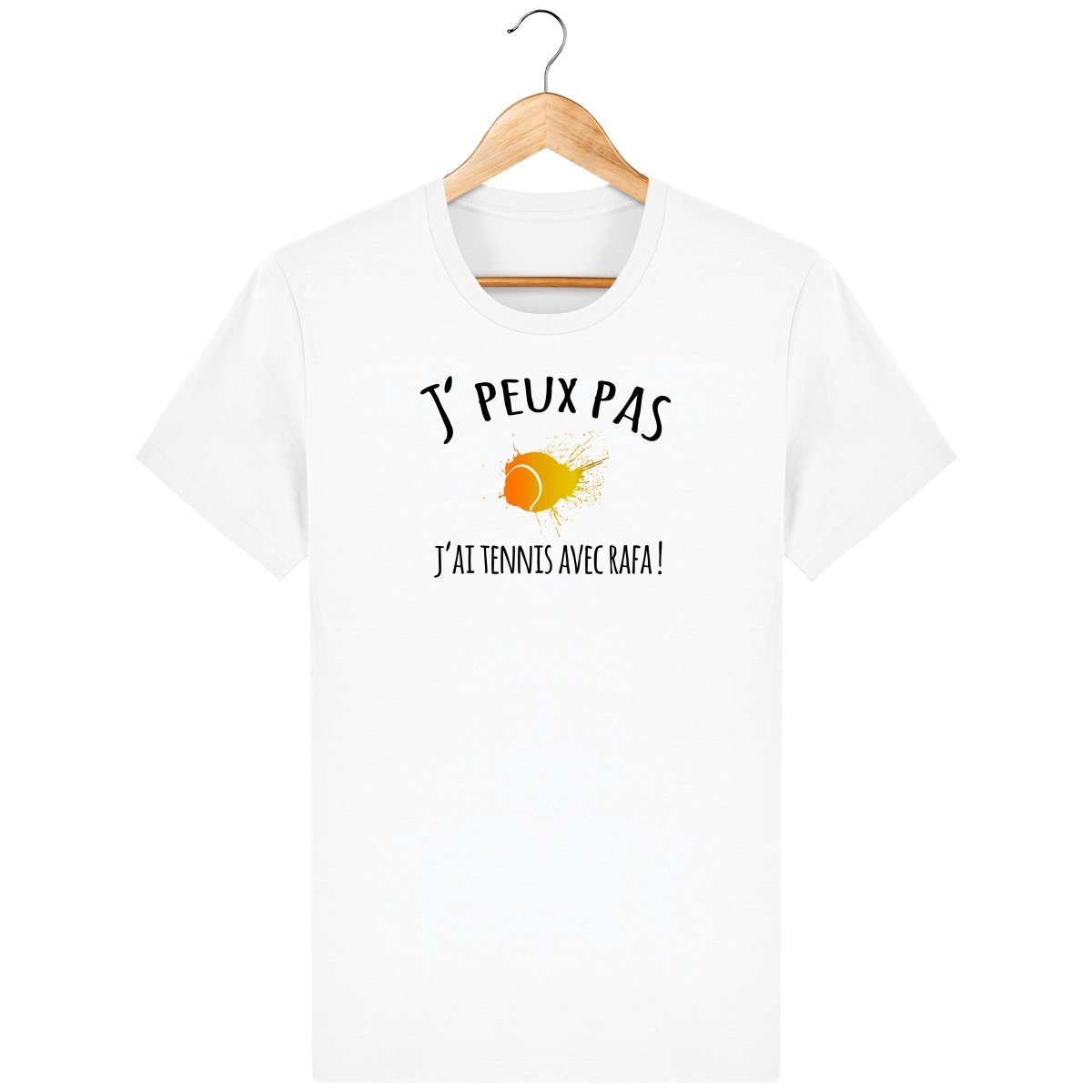 T-shirt femme *100% coton bio* "J'peux pas, j'ai tennis avec Rafa" - Jeu Set Match-tennis