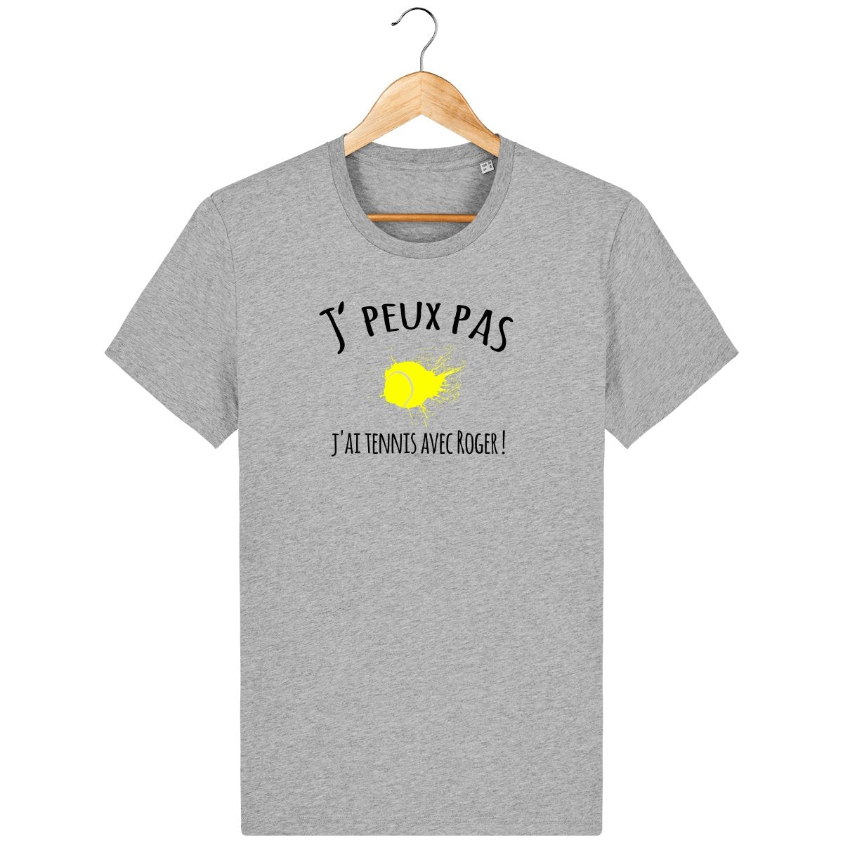 T-shirt femme *100% coton bio* "J'peux pas, j'ai tennis avec Roger" - Jeu Set Match-tennis