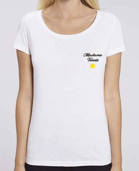T-Shirt tennis Femme - Broderie "Madame Tennis" - cadeau tennis homme femme enfant