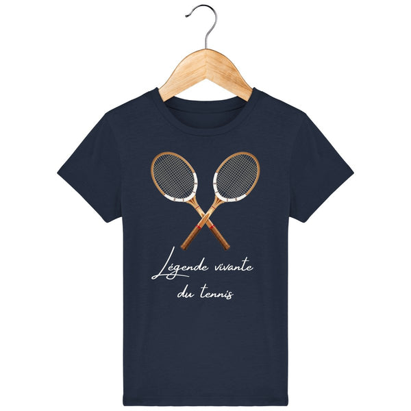 T-shirt fille *100% coton bio* "Légende vivante du tennis" - Jeu Set Match-tennis