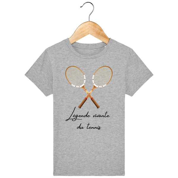 T-shirt fille *100% coton bio* "Légende vivante du tennis" - Jeu Set Match-tennis