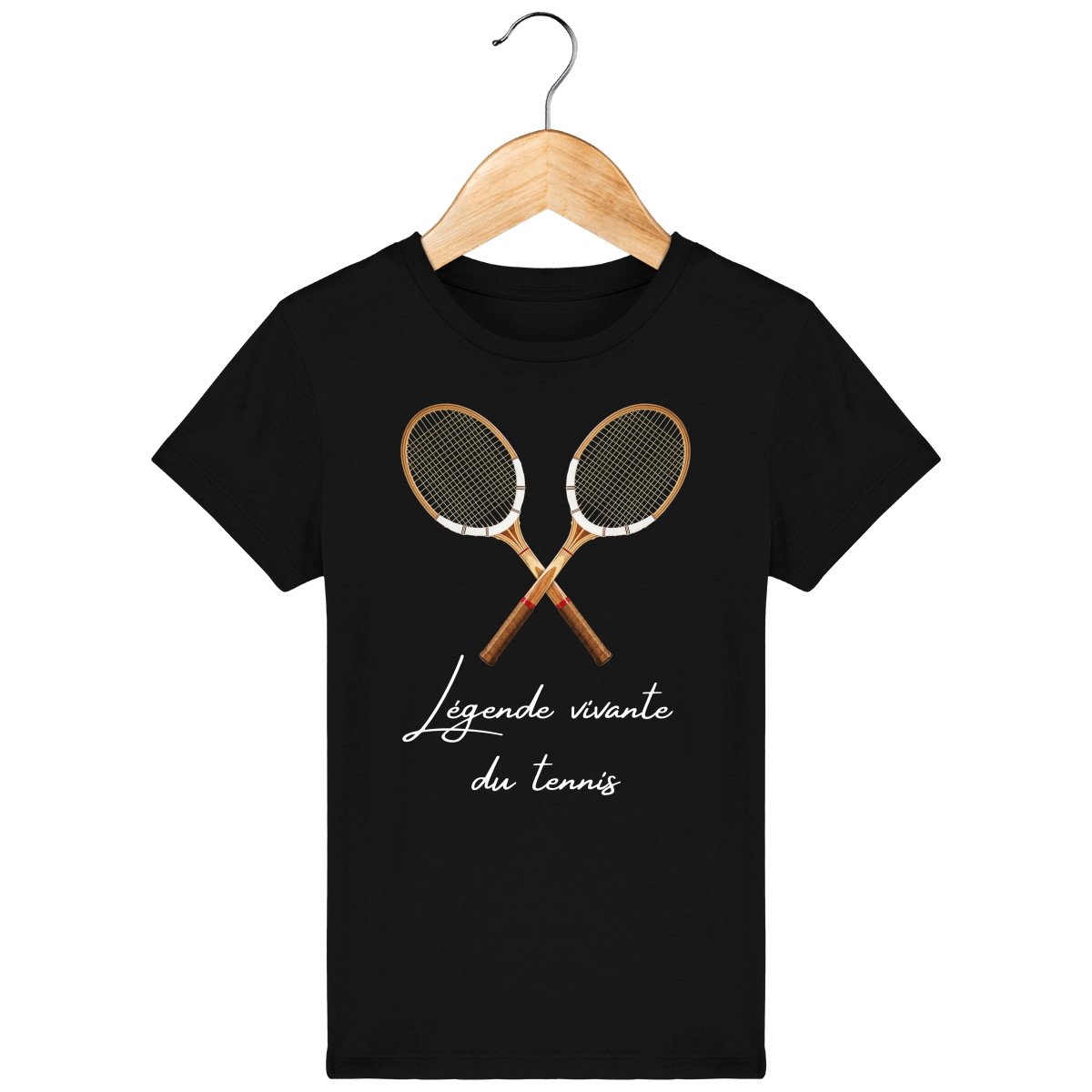 T-shirt fille *100% coton bio* "Légende vivante du tennis" - Jeu Set Match-tennis