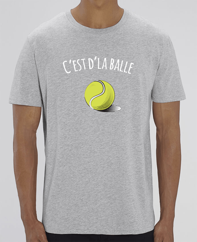 T-shirt tennis homme *100% coton bio*  "C'est d'la balle" - cadeau tennis homme femme enfant