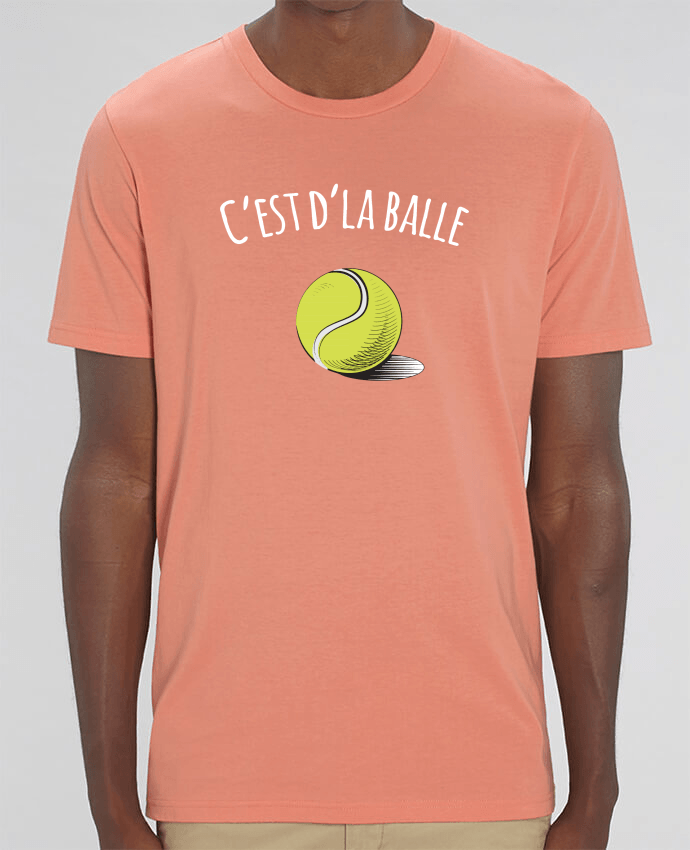 T-shirt tennis homme *100% coton bio*  "C'est d'la balle" - cadeau tennis homme femme enfant