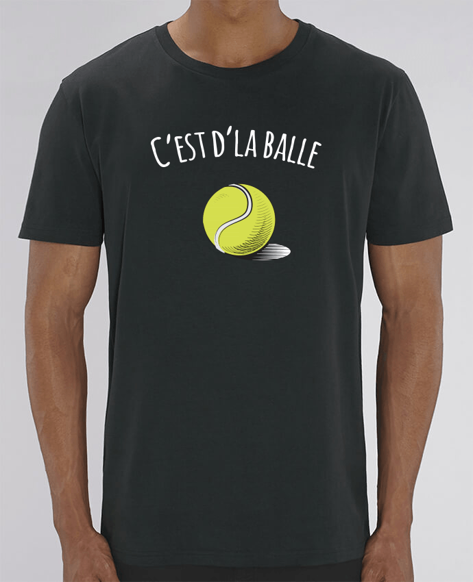 T-shirt tennis homme *100% coton bio*  "C'est d'la balle" - cadeau tennis homme femme enfant