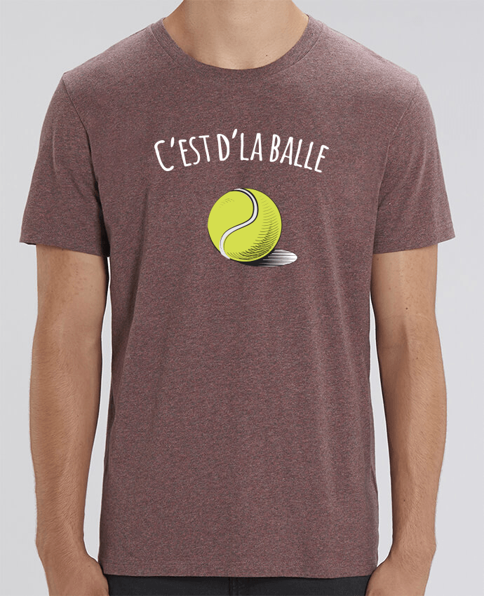 T-shirt tennis homme *100% coton bio*  "C'est d'la balle" - cadeau tennis homme femme enfant