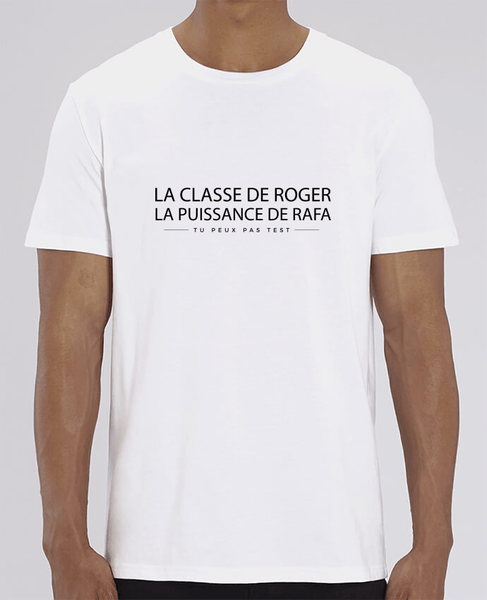 T-shirt tennis homme *100% coton bio* "La classe de Roger, la puissance de Rafa" - cadeau tennis homme femme enfant