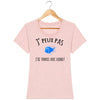 T-shirt tennis femme *100% coton bio* "J'peux pas, j'ai tennis avec Djoko !" - cadeau tennis homme femme enfant