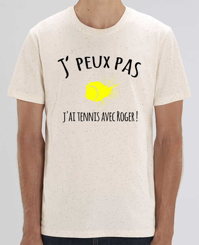 T-shirt tennis homme *100% coton bio*  "J'peux pas, j'ai tennis avec Roger !" - cadeau tennis homme femme enfant