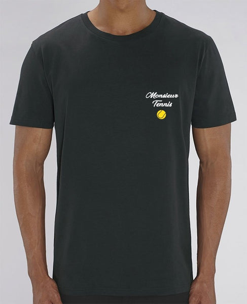 T-Shirt tennis Homme - Broderie "Monsieur Tennis" - Jeu Set Match-tennis