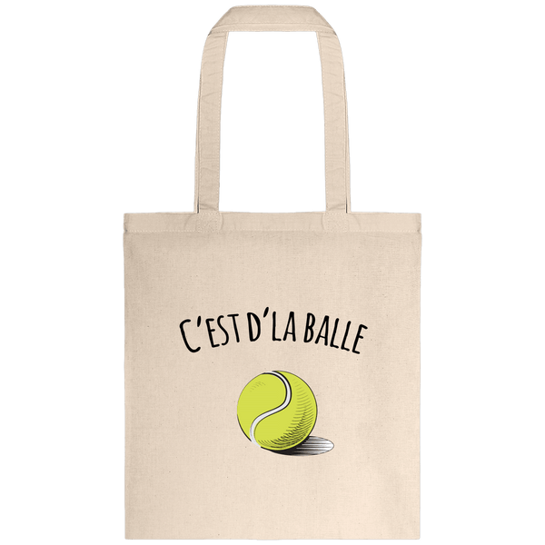 Tote Bag coton " C'est d'la balle" - cadeau tennis homme femme enfant